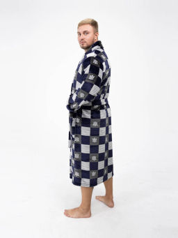 Халат мужской, цвет синий серый