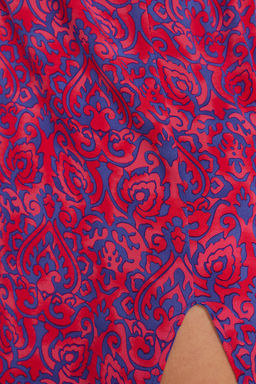 Cok Renkli Etnik Desenli A Kesim Kruvaze Yaka Midi Dokuma Elbise DWOSS24EL00913 - Trendyolmilla фото 9