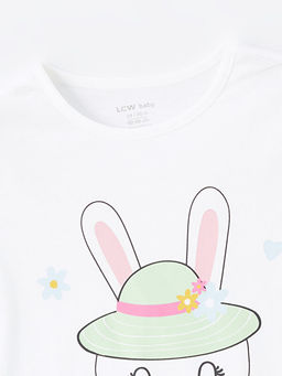 Bisiklet Yaka Bask?l? K?z Bebek Ti??rt - Waikiki фото 2