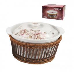 Кастрюля керамическая "Ароматная роза" 9" 22 см , 2 л. арт. 112-495-9" (099398)