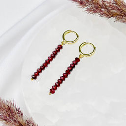 Серьги длинные из Граната