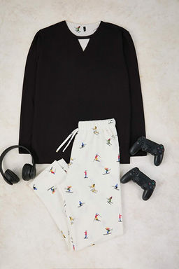 Siyah Regular Yumu_ak Waffle _rme Pijama Tak_m_ TMNAW26PT00069