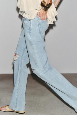 ZW COLLECTION STRAIGHT MID-WAIST JEANS - Zara фото 4