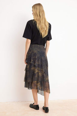 Haki F?rf?rl? Soyut Desenli Orme Etek TWOAW26ET00084