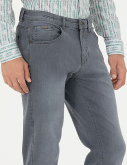 Gri Straight Fit Jean Pantolon