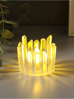 Цена за 2 шт. Светодиодная свеча LED - ночник RISALUX «Снежная королева», от батареек 3×LR1130, прозрачный, 5.5×5.5×5 см