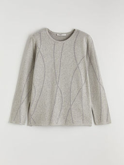 Bisiklet Yaka Desenli Kad?n Triko Kazak