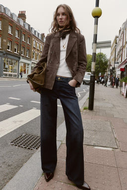 Z1975 MID-WAIST JACQUARD WAIST JEANS