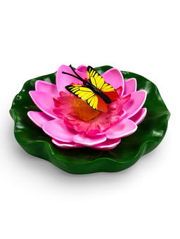 Садовая фигура 10 х 11 х 6 см  водоплавающая  "Лотос с бабочкой"