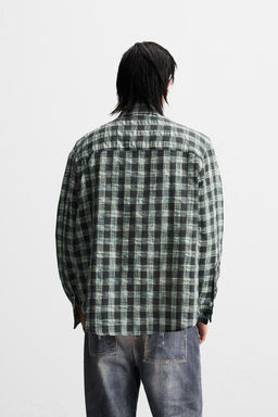 CREASED-EFFECT CHECK SHIRT - Zara фото 3