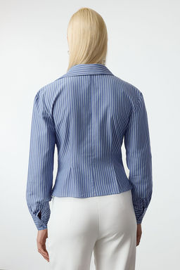 TRENDYOLMILLA Mavi Yaka Detayl? Poplin Gomlek TPRSS23GO00005  фото 5