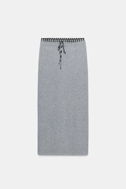 MIDI SKIRT WITH CONTRAST WAIST - Zara фото 5