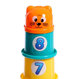 Развивающая игрушка Пирамидка-стаканчики: Милота, 9 предметов - Iq-zabiaka фото 4