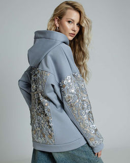 Толстовка с кружевом и аппликацией TC013 - Sahar art lab фото 14