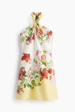 Vestido halter en mezcla de lino