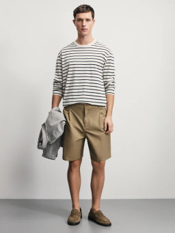 Лонгслив из 100% хлопка в полоску / Zarina  фото 2