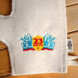 Рукавица для бани с вышивкой 23 февраля, первый сорт - Добропаровъ фото 2