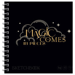 Скетчбук 170*170мм 40л., 120г/м, на гребне, карт.обложка "Magic comes" (Скв40гр_58077, BG)