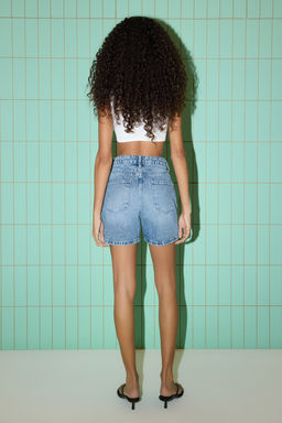 TRENDYOLMILLA Siyah Yuksek Bel Denim Sort TWOSS25SR00173  фото 11