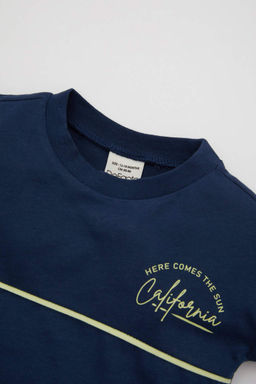 Футболка с короткими рукавами и принтом для маленьких мальчиков - Defacto фото 2