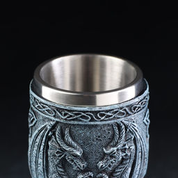 Бокал средневековый «Дракон», 200 мл, 8×19 см, нержавеющая сталь, синий