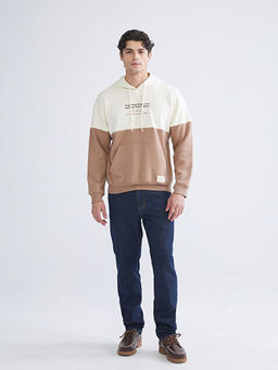 Uzun Kollu Bask?l? Erkek Hoodie
