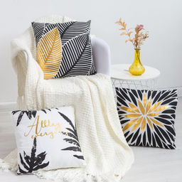 Наволочка декоративная Этель Листья 42 х 42 см, велюр  фото 7