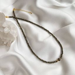 Колье из Пирита и Раухтопаза 38 см +