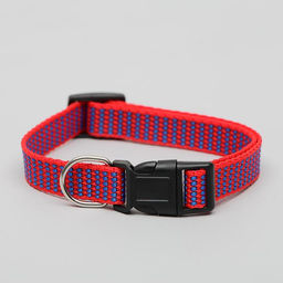 Ошейник рифленый, 40 х 1,5 см, красно-синий - Пижон фото 6