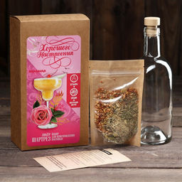 Подарочный набор для приготовления настойки Ликёр Шартез: набор трав и специй, бутылка