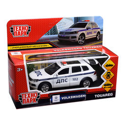 Машина металл Volkswagen Touareg "Полиция 12 см, (откр., двер, баг, белый) инерц., в коробке