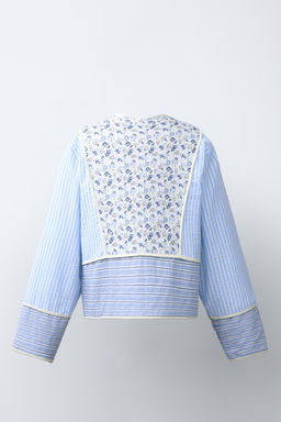 CAZADORA ACOLCHADA PATCHWORK / Azul / Blanco - Zara фото 5