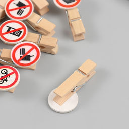 Цена за 2 шт. Декор для творчества дерево «Запрещающие знаки», набор 10 шт., 1.9×4.2 см