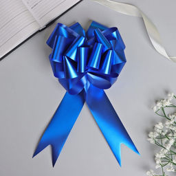 Цена за 20 шт. Подарочный бант - шар №5 металлик, синий, для упаковки подарков