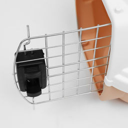 Переноска для животныхпластиковая с металлической дверью 47х32,5х30 см, вес до 9 кг, персиковая 93 - Пижон фото 9