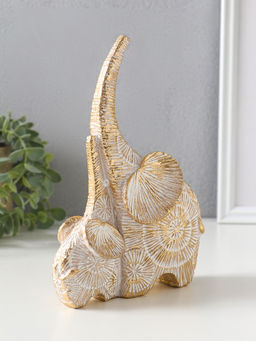 Фигура полистоун «Слон со слонёнком. Золотые круги», 15×7×20.5 см