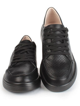 05-PDD180-6 BLACK Кроссовки женские (натуральная кожа)