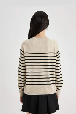 Свитер обычного кроя с круглым вырезом - Defacto фото 6