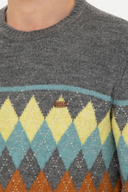 Мужской серый меланжевый свитер - U.s. polo assn фото 7