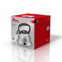 Чайник нерж ZEIDAN 3,0 л, со свист, индукц. дно,курковый механизм, матов. арт. Z-4524