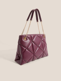 Женская сумка на плечо LOVE MOSCHINO EMBOSSED Q Артикул 4561103, фиолетово-бордовый  фото 3