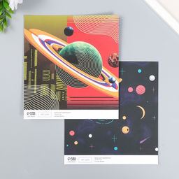 Цена за 10 шт. Двусторонняя бумага для скрапбукинга Арт Узор. Космос, 180 г/м?, 15.5?17 см