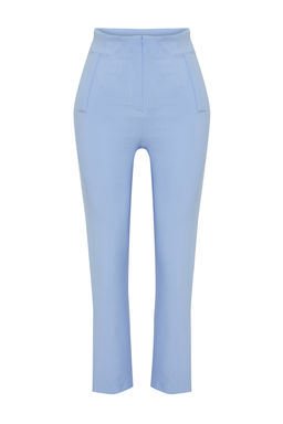 TRENDYOLMILLA Siyah Cigarette Kal?p Pensli Yuksek Bel Bilek Boy Dokuma Kumas Pantolon TWOSS20PL0515  фото 23