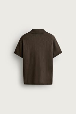 POLO REGULAR FIT ESTRUCTURA CALADOS / Marr?n - Zara фото 9