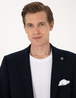 Lacivert Slim Fit Tak_m Elbise