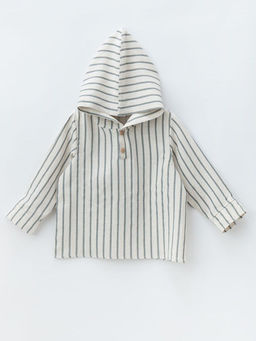 Туника с капюшоном, синий/бежевый - Lesi kids фото 18