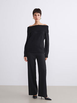 Kay?k Yaka Kad?n Triko Kazak