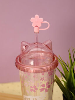 Тамблер iLikeGift "Flowers are light", pink (380 мл)