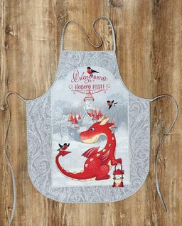 Фартук Сказочный дракон рогожка хлопок 100%