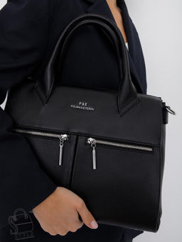 Сумка женская кожаная 2005Y black Polina&Eiterou  в Новосибирске